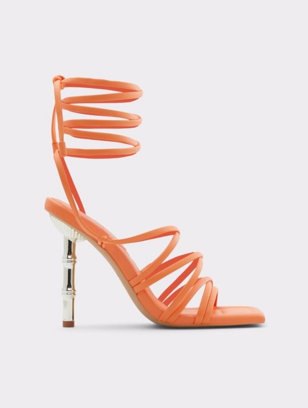 NWT ALDO Bodisse Strappy Heeled Sandal in Bright Orange Sz8